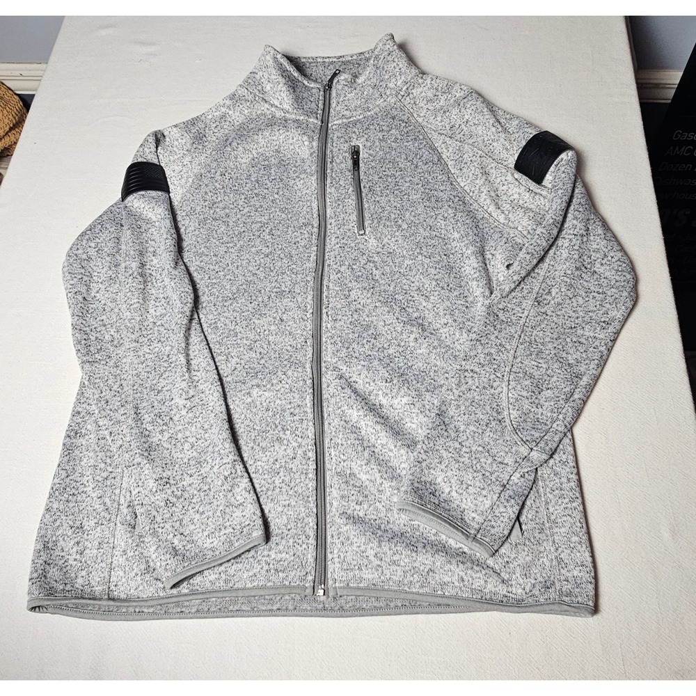 Grunt Style Mens XL Gray Heather Full Zip Sweater Fleece Jacket Tactical Logo